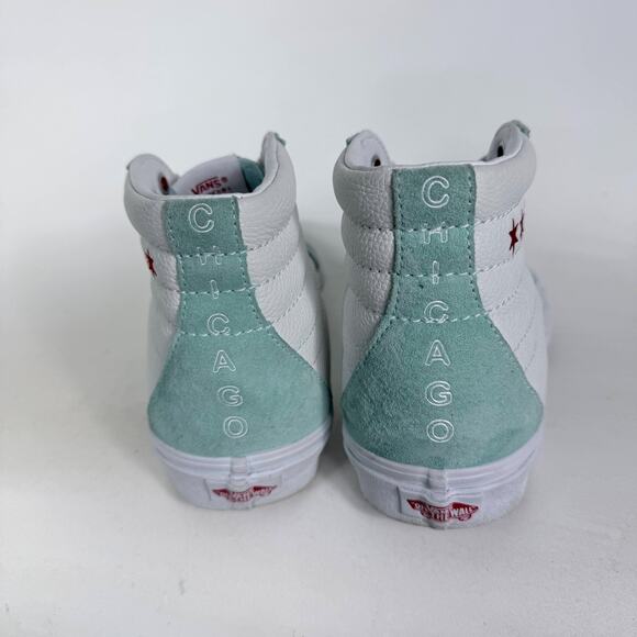 Vans Sk8-Hi Reissue Chicago Edition Athletic Sneakers Womens 9.5 Aqua White - Picture 8 of 11